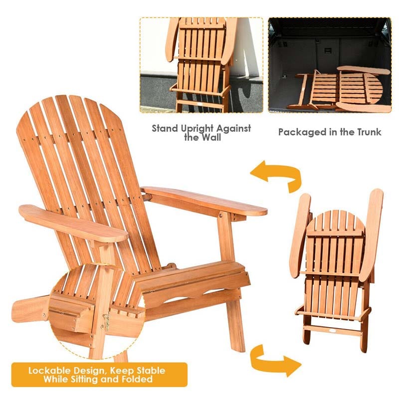 Bestoutdor Wooden Folding Adirondack Chair Patio Lounge Chair