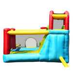 6 In 1 Inflatable Water Slide Kids Bounce House with Climbing Wall & Basketball Hoop