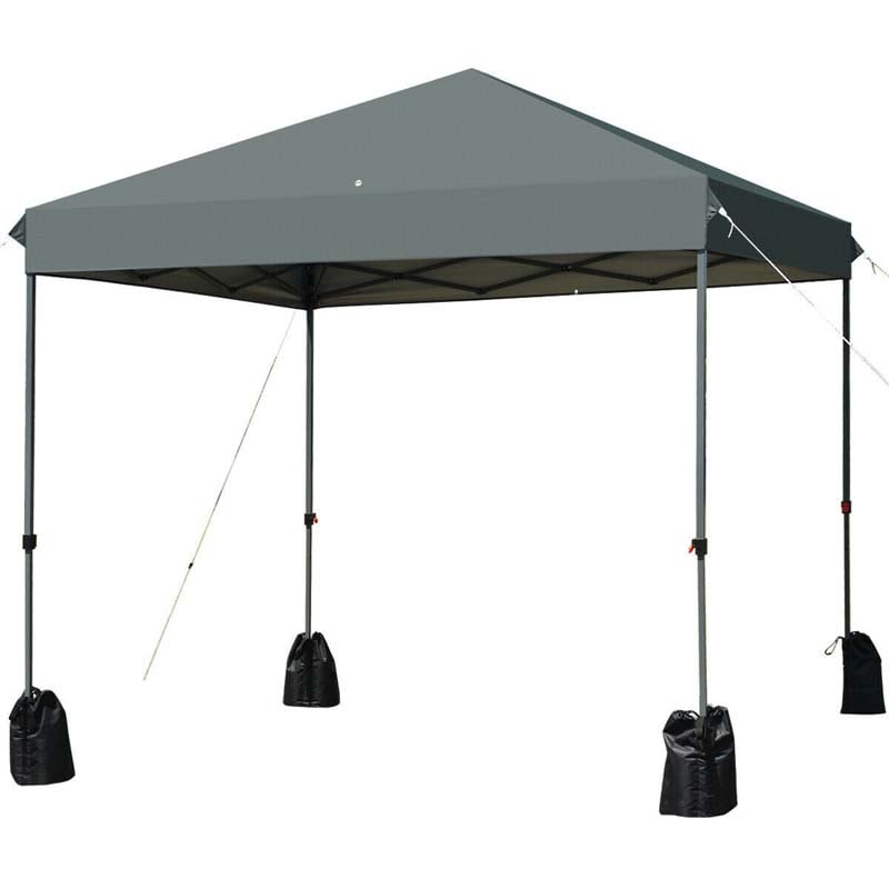 8’ x 8' Outdoor Pop up Canopy Tent Instant Shelter Canopy with Roller Bag & 4 Sand Bags