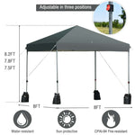 8’ x 8' Outdoor Pop up Canopy Tent Instant Shelter Canopy with Roller Bag & 4 Sand Bags