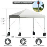 8’ x 8' Outdoor Pop up Canopy Tent Instant Shelter Canopy with Roller Bag & 4 Sand Bags