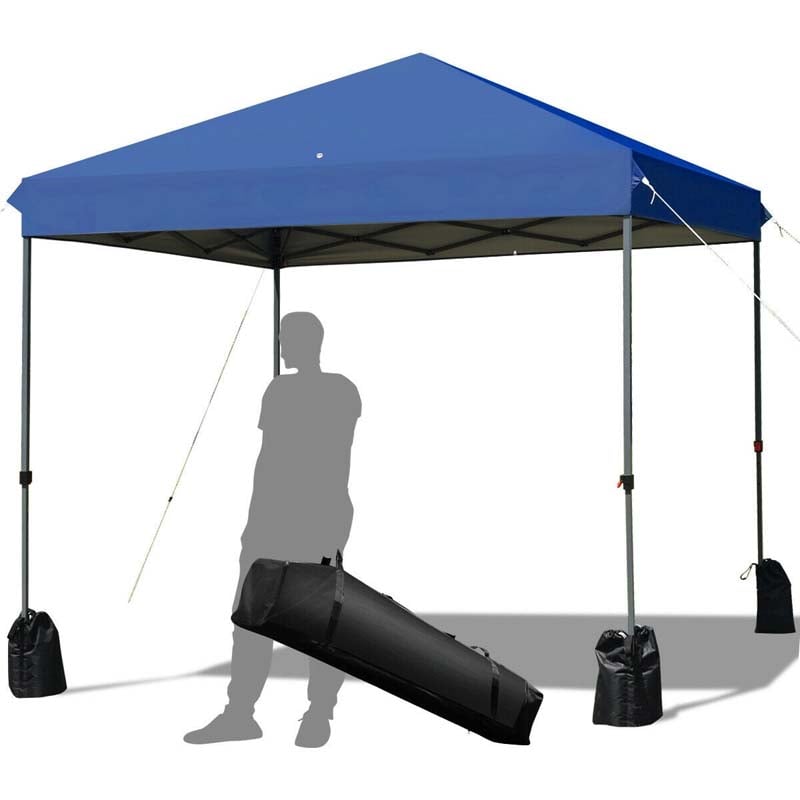 8’ x 8' Outdoor Pop up Canopy Tent Instant Shelter Canopy with Roller Bag & 4 Sand Bags