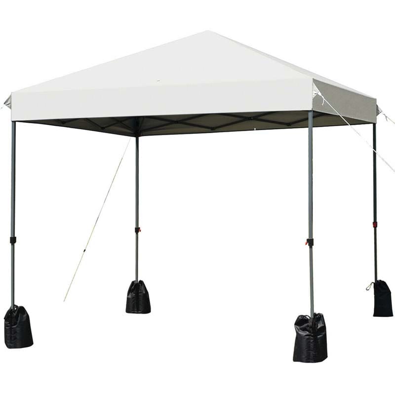 8’ x 8' Outdoor Pop up Canopy Tent Instant Shelter Canopy with Roller Bag & 4 Sand Bags