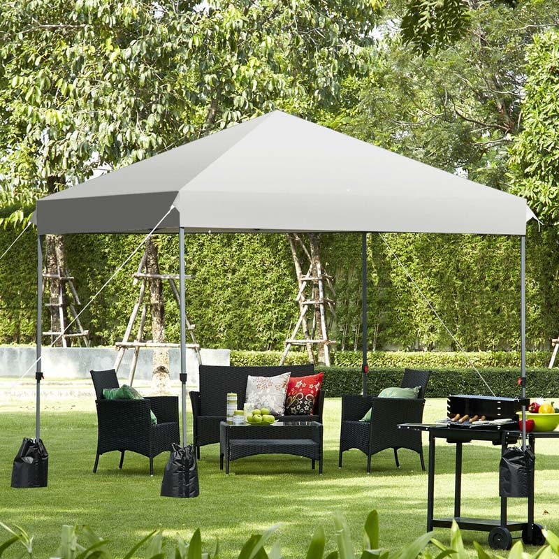 8’ x 8' Outdoor Pop up Canopy Tent Instant Shelter Canopy with Roller Bag & 4 Sand Bags