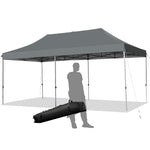 10' x 20' Pop Up Canopy Heavy Duty Folding Canopy Tent Easy Setup Outdoor Commercial Instant Canopy Adjustable Sun Shelter with Roller Bag