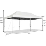 10' x 20' Pop Up Canopy Heavy Duty Folding Canopy Tent Easy Setup Outdoor Commercial Instant Canopy Adjustable Sun Shelter with Roller Bag