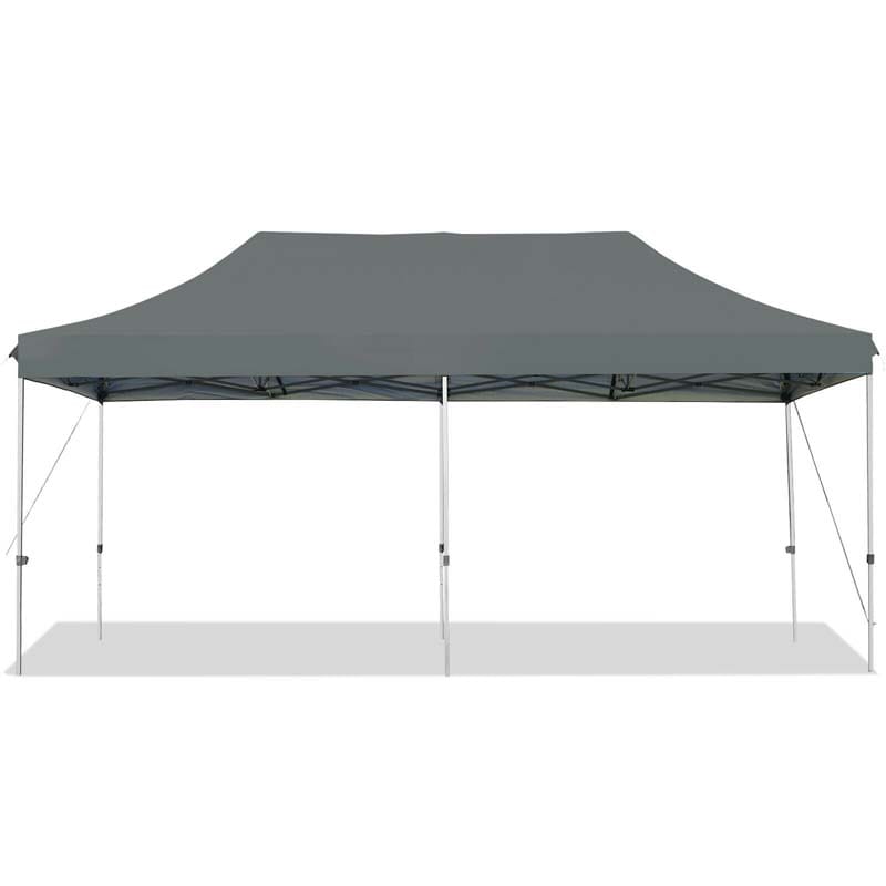 10' x 20' Pop Up Canopy Heavy Duty Folding Canopy Tent Easy Setup Outdoor Commercial Instant Canopy Adjustable Sun Shelter with Roller Bag