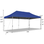 10' x 20' Pop Up Canopy Heavy Duty Folding Canopy Tent Easy Setup Outdoor Commercial Instant Canopy Adjustable Sun Shelter with Roller Bag