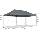 10' x 20' Pop Up Canopy Heavy Duty Folding Canopy Tent Easy Setup Outdoor Commercial Instant Canopy Adjustable Sun Shelter with Roller Bag