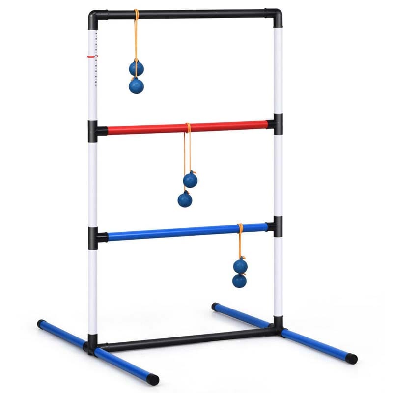 Indoor/Outdoor Ladder Ball Toss Game Set Fun Lawn Game Built-in Score Tracker with 6 PE Bolas & Carrying Bag