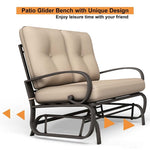 Outdoor Cushioned Rocking Bench Loveseat - Bestoutdor