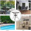 28.5'' Outdoor Patio Square Glass Top Table with Umbrella Hole - Bestoutdor