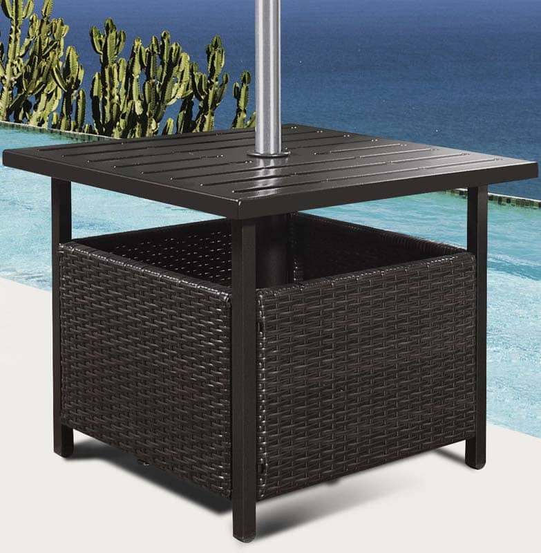 Outdoor Bistro Table with Umbrella Hole - Bestoutdor