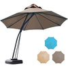 11 Feet Outdoor Cantilever Hanging Umbrella with Base and Wheels