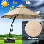 11 Feet Outdoor Cantilever Hanging Umbrella with Base and Wheels