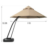 11 Feet Outdoor Cantilever Hanging Umbrella with Base and Wheels