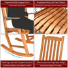 Bestoutdor Porch Rocking Chair Solid Eucalyptus Outdoor Single Rocker with Natural Finish for Patio Deck Garden