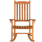 Bestoutdor Porch Rocking Chair Solid Eucalyptus Outdoor Single Rocker with Natural Finish for Patio Deck Garden