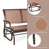 48" Outdoor Glider Bench 2 Person Patio Swing Glider Chair Backyard Rocking Loveseat Rocker Bench with Metal Frame, Breathable Fabric