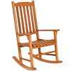 Bestoutdor Porch Rocking Chair Solid Eucalyptus Outdoor Single Rocker with Natural Finish for Patio Deck Garden