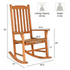 Bestoutdor Porch Rocking Chair Solid Eucalyptus Outdoor Single Rocker with Natural Finish for Patio Deck Garden