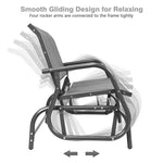 48" Outdoor Glider Bench 2 Person Patio Swing Glider Chair Backyard Rocking Loveseat Rocker Bench with Metal Frame, Breathable Fabric