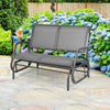 48" Outdoor Glider Bench 2 Person Patio Swing Glider Chair Backyard Rocking Loveseat Rocker Bench with Metal Frame, Breathable Fabric