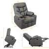 Power Lift Recliner Chair Elderly Lift Chair Fabric Electric Massage Reclining Sofa with 8 Point Massage Lumbar Heat USB Charge Port