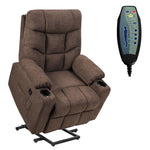 Power Lift Recliner Chair Elderly Lift Chair Fabric Electric Massage Reclining Sofa with 8 Point Massage Lumbar Heat USB Charge Port