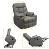 Power Lift Recliner Chair Elderly Lift Chair Fabric Electric Massage Reclining Sofa with 8 Point Massage Lumbar Heat USB Charge Port