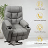 Power Lift Recliner Chair Elderly Lift Chair Fabric Electric Massage Reclining Sofa with 8 Point Massage Lumbar Heat USB Charge Port