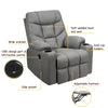 Power Lift Recliner Chair Elderly Lift Chair Fabric Electric Massage Reclining Sofa with 8 Point Massage Lumbar Heat USB Charge Port