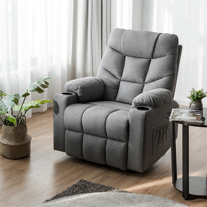 Power Lift Recliner Chair Elderly Lift Chair Fabric Electric Massage Reclining Sofa with 8 Point Massage Lumbar Heat USB Charge Port