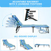 Folding Beach Chaise Lounge Chair 5-Position Adjustable Sunbathing Recliner with Face Hole & Detachable Pillows