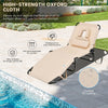 Folding Beach Chaise Lounge Chair 5-Position Adjustable Sunbathing Recliner with Face Hole & Detachable Pillows