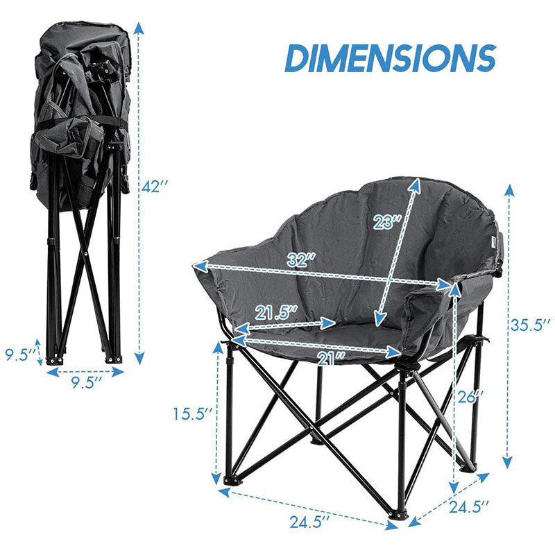 Folding Camping Moon Padded Chair with Carry Bag