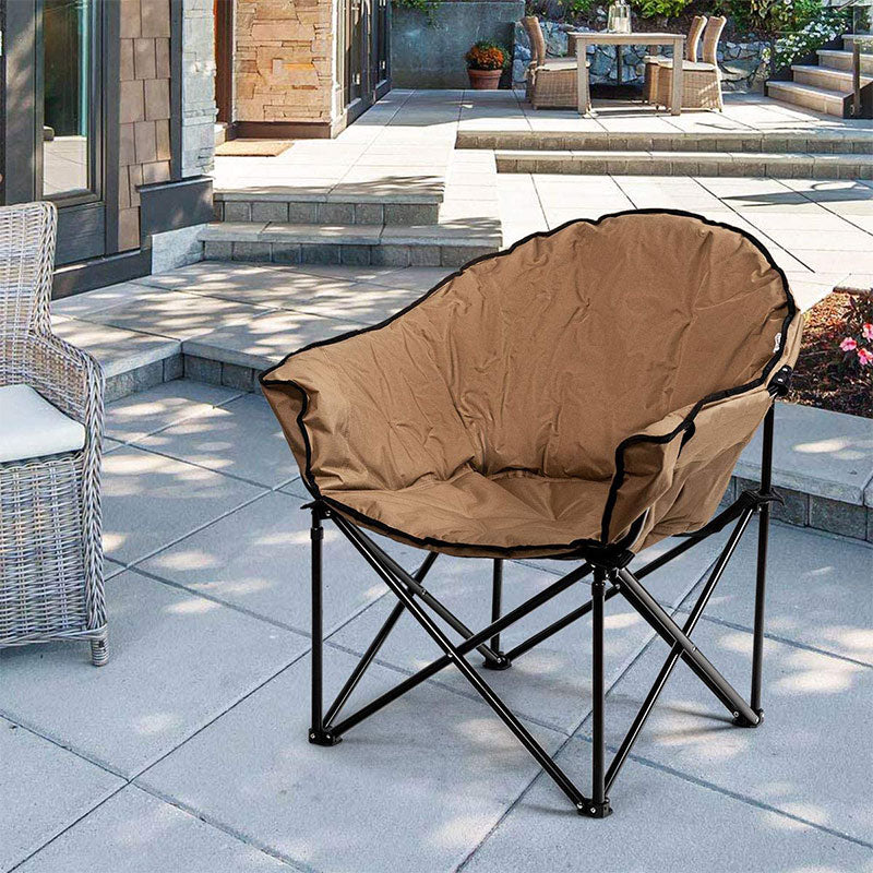 Folding Camping Moon Padded Chair with Carry Bag