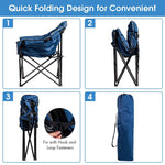 Folding Camping Moon Padded Chair with Carry Bag