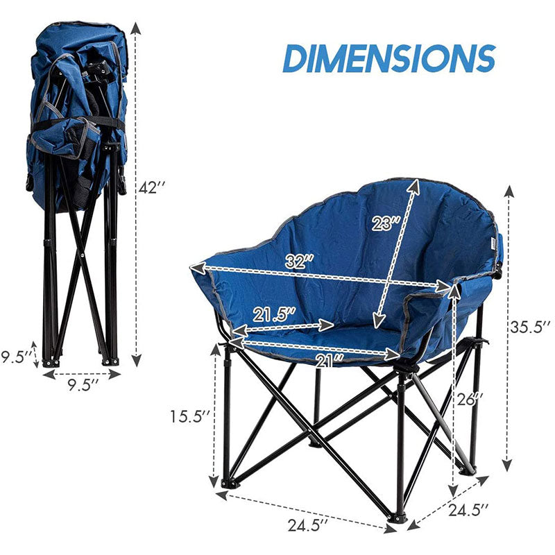 Folding Camping Moon Padded Chair with Carry Bag