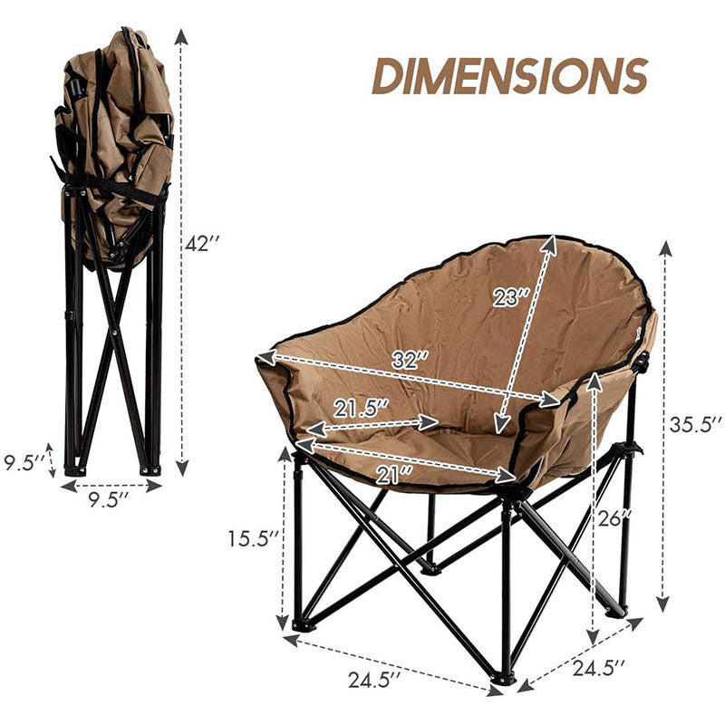 Folding Camping Moon Padded Chair with Carry Bag