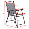 Set of 2 Patio Folding Chairs Sling Back Camping Deck Chairs Outdoor Lawn Chairs