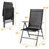 Set of 2 Patio Folding Dining Chair Adjustable Reclining Camping Chair Portable Outdoor Chair