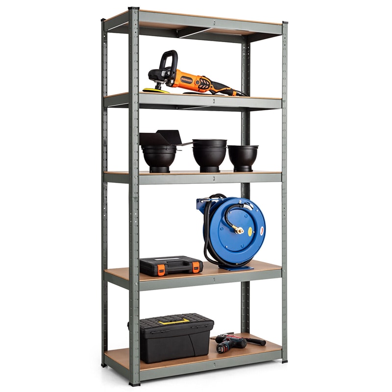 5 Tier Heavy Duty Metal Garage Shelving Unit Adjustable Garage Storage Rack Tool Utility Shelf