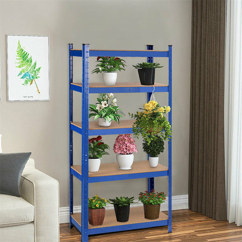 5 Tier Heavy Duty Metal Garage Shelving Unit Adjustable Garage Storage Rack Tool Utility Shelf