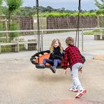 40" Kids Flying Saucer Tree Swing Set Indoor Outdoor Play Round Swing with Adjustable Heights & Multi-play Rope for Kids Adults