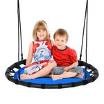 40" Kids Flying Saucer Tree Swing Set Indoor Outdoor Play Round Swing with Adjustable Heights & Multi-play Rope for Kids Adults