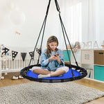 40" Kids Flying Saucer Tree Swing Set Indoor Outdoor Play Round Swing with Adjustable Heights & Multi-play Rope for Kids Adults