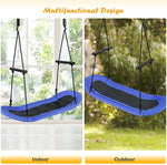 Saucer Tree Swing Adjustable Height Surfing Swing with Soft Handles & Padded Edge, Oval Hanging Platform Swing for Kids Outdoor Indoor Fun