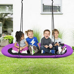 60" Giant Saucer Tree Swing Waterproof Platform Swing Outdoor Oval Flying Swing Set with Adjustable Hanging Straps for Kids Backyard