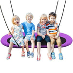 60" Giant Saucer Tree Swing Waterproof Platform Swing Outdoor Oval Flying Swing Set with Adjustable Hanging Straps for Kids Backyard